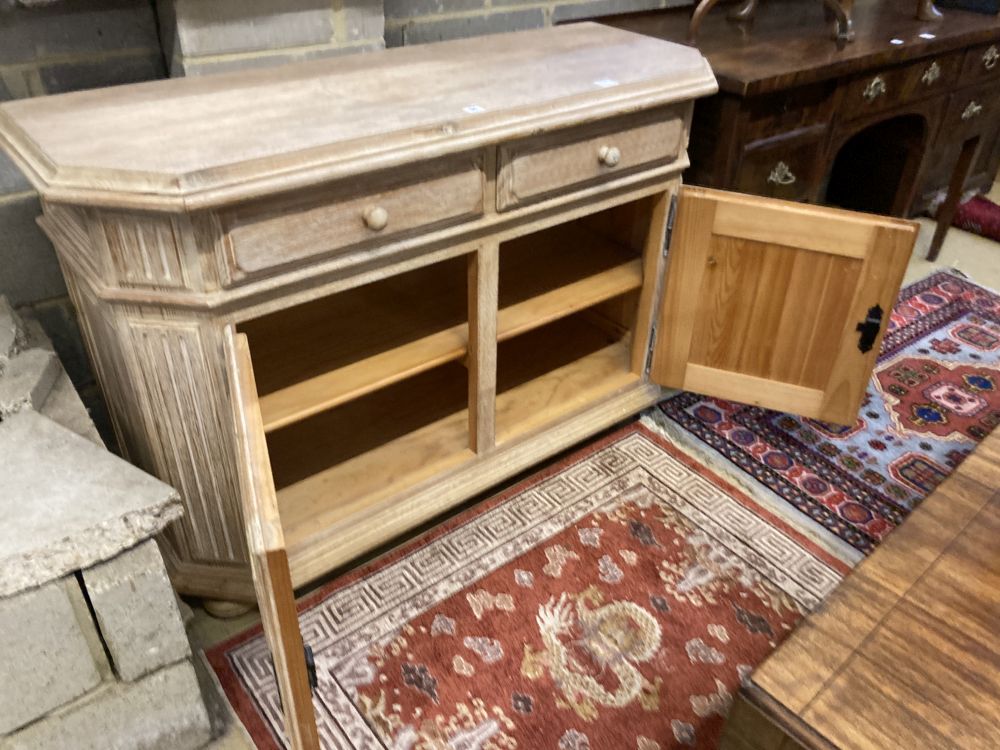 A 19th century Continental bleached oak buffet, width 140cm depth 50cm height 90cm